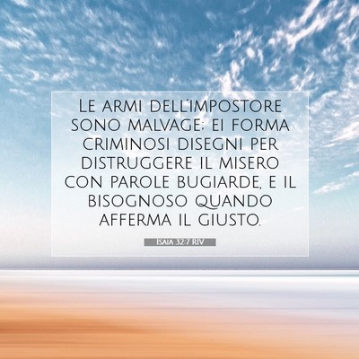 Isaia 32:7 RIV Immagine del Versetto della Bibbia