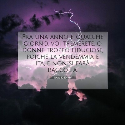 Isaia 32:10 RIV Immagine del Versetto della Bibbia