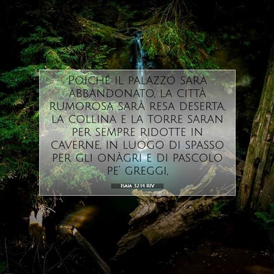 Isaia 32:14 RIV Immagine del Versetto della Bibbia
