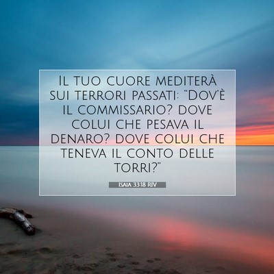 Isaia 33:18 RIV Immagine del Versetto della Bibbia