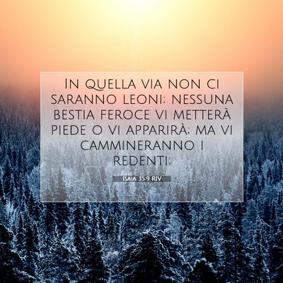 Isaia 35:9 RIV Immagine del Versetto della Bibbia