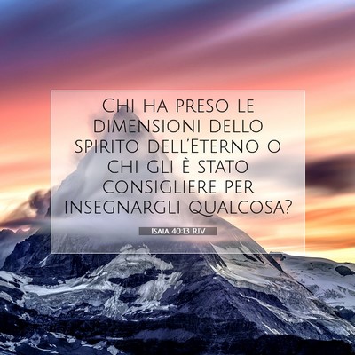 Isaia 40:13 RIV Immagine del Versetto della Bibbia