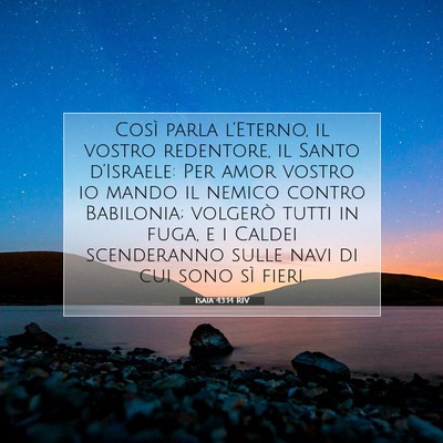 Isaia 43:14 RIV Immagine del Versetto della Bibbia