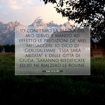Isaia 44:26 RIV Immagine del Versetto della Bibbia