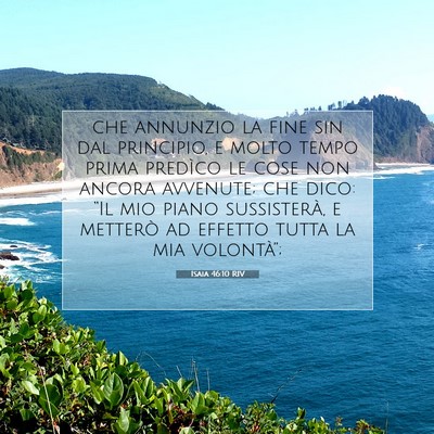 Isaia 46:10 RIV Immagine del Versetto della Bibbia