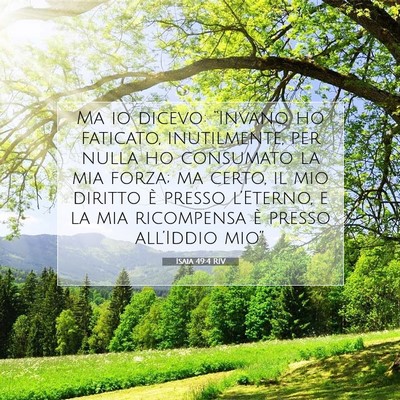 Isaia 49:4 RIV Immagine del Versetto della Bibbia