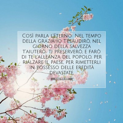 Isaia 49:8 RIV Immagine del Versetto della Bibbia