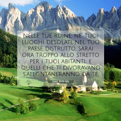 Isaia 49:19 RIV Immagine del Versetto della Bibbia