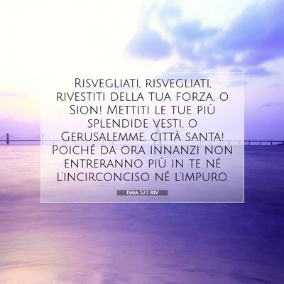 Isaia 52:1 RIV Immagine del Versetto della Bibbia