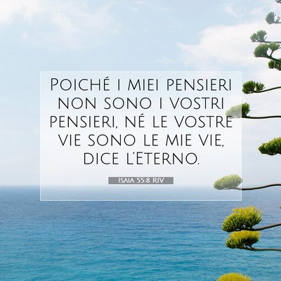 Isaia 55:8 RIV Immagine del Versetto della Bibbia