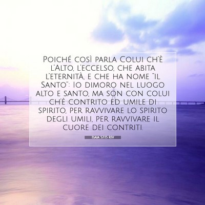 Isaia 57:15 RIV Immagine del Versetto della Bibbia
