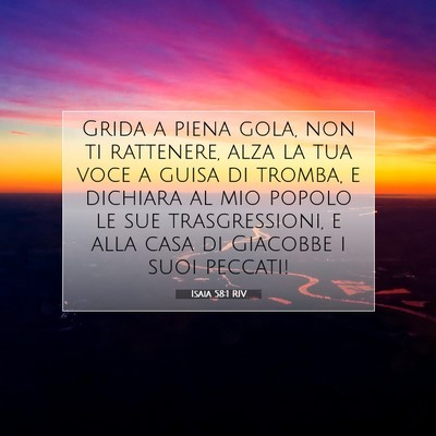 Isaia 58:1 RIV Immagine del Versetto della Bibbia