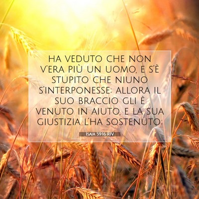 Isaia 59:16 RIV Immagine del Versetto della Bibbia