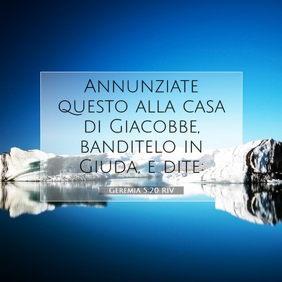 Geremia 5:20 Versetto della Bibbia Spiegato