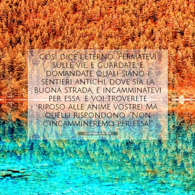 Geremia 6:16 RIV Immagine del Versetto della Bibbia