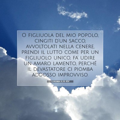 Geremia 6:26 RIV Immagine del Versetto della Bibbia