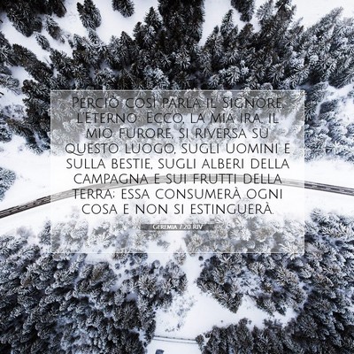 Geremia 7:20 RIV Immagine del Versetto della Bibbia