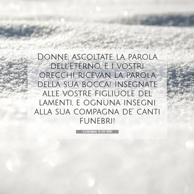 Geremia 9:20 Versetto della Bibbia Spiegato