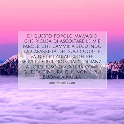 Geremia 13:10 Versetto della Bibbia Spiegato