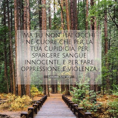 Geremia 22:17 RIV Immagine del Versetto della Bibbia
