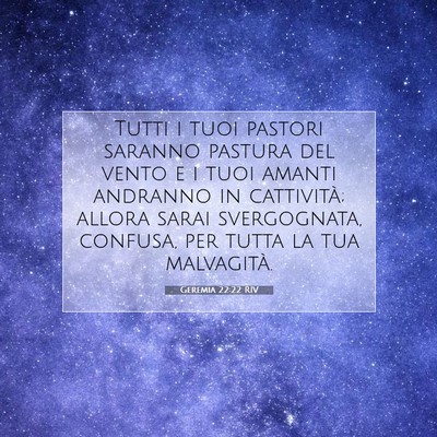 Geremia 22:22 RIV Immagine del Versetto della Bibbia