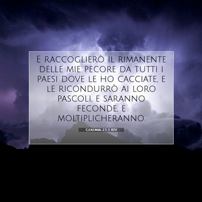 Geremia 23:3 RIV Immagine del Versetto della Bibbia