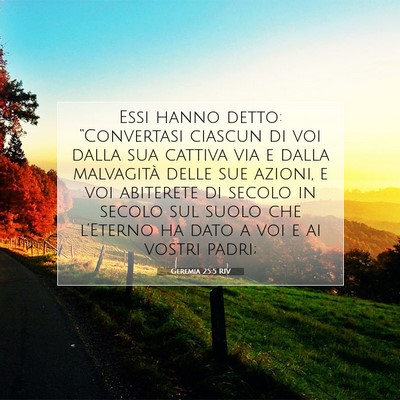 Geremia 25:5 RIV Immagine del Versetto della Bibbia