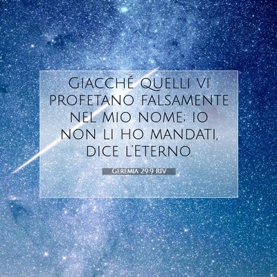 Geremia 29:9 RIV Immagine del Versetto della Bibbia