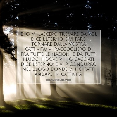 Geremia 29:14 RIV Immagine del Versetto della Bibbia