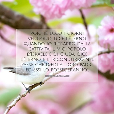 Geremia 30:3 RIV Immagine del Versetto della Bibbia