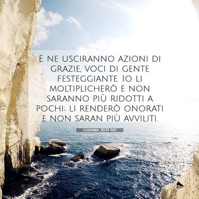 Geremia 30:19 RIV Immagine del Versetto della Bibbia