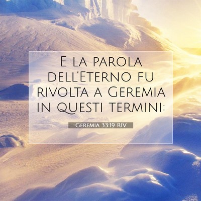 Geremia 33:19 Versetto della Bibbia Spiegato