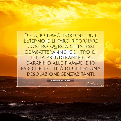 Geremia 34:22 RIV Immagine del Versetto della Bibbia