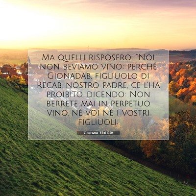 Geremia 35:6 Versetto della Bibbia Spiegato