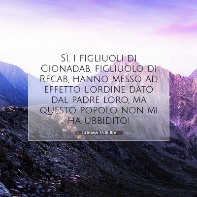 Geremia 35:16 Versetto della Bibbia Spiegato