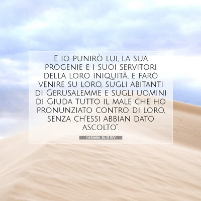 Geremia 36:31 Versetto della Bibbia Spiegato