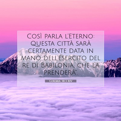 Geremia 38:3 Versetto della Bibbia Spiegato