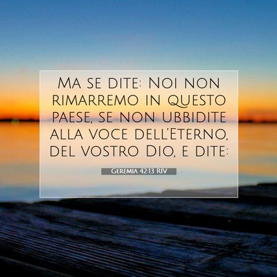 Geremia 42:13 Versetto della Bibbia Spiegato