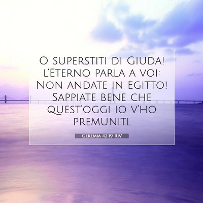 Geremia 42:19 Versetto della Bibbia Spiegato