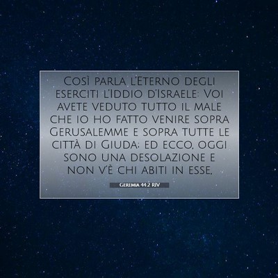 Geremia 44:2 RIV Immagine del Versetto della Bibbia