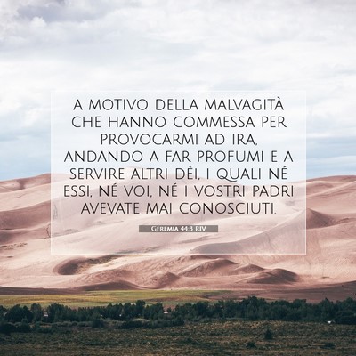 Geremia 44:3 RIV Immagine del Versetto della Bibbia