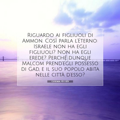 Geremia 49:1 RIV Immagine del Versetto della Bibbia