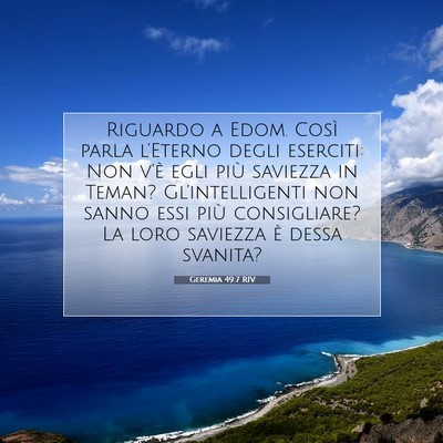 Geremia 49:7 RIV Immagine del Versetto della Bibbia