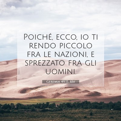 Geremia 49:15 Versetto della Bibbia Spiegato