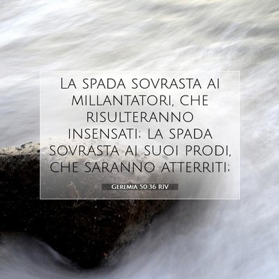 Geremia 50:36 RIV Immagine del Versetto della Bibbia