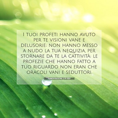Lamentazioni 2:14 RIV Immagine del Versetto della Bibbia