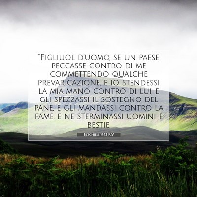 Ezechiele 14:13 RIV Immagine del Versetto della Bibbia