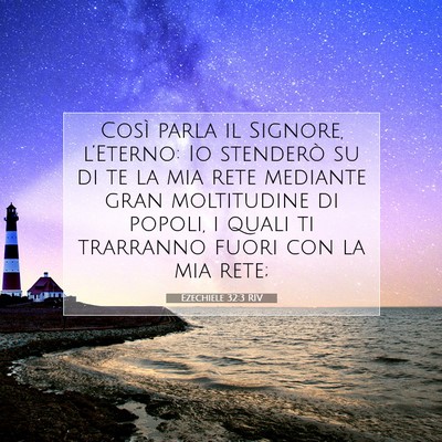 Ezechiele 32:3 RIV Immagine del Versetto della Bibbia