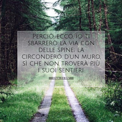 Osea 2:6 RIV Immagine del Versetto della Bibbia