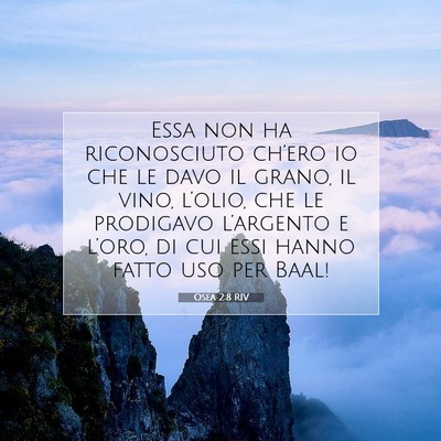 Osea 2:8 RIV Immagine del Versetto della Bibbia